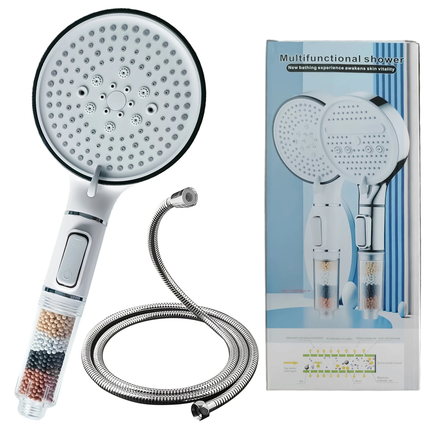 Cabezal de Ducha con Filtro y Efecto Spa – 5 Modos Ajustables