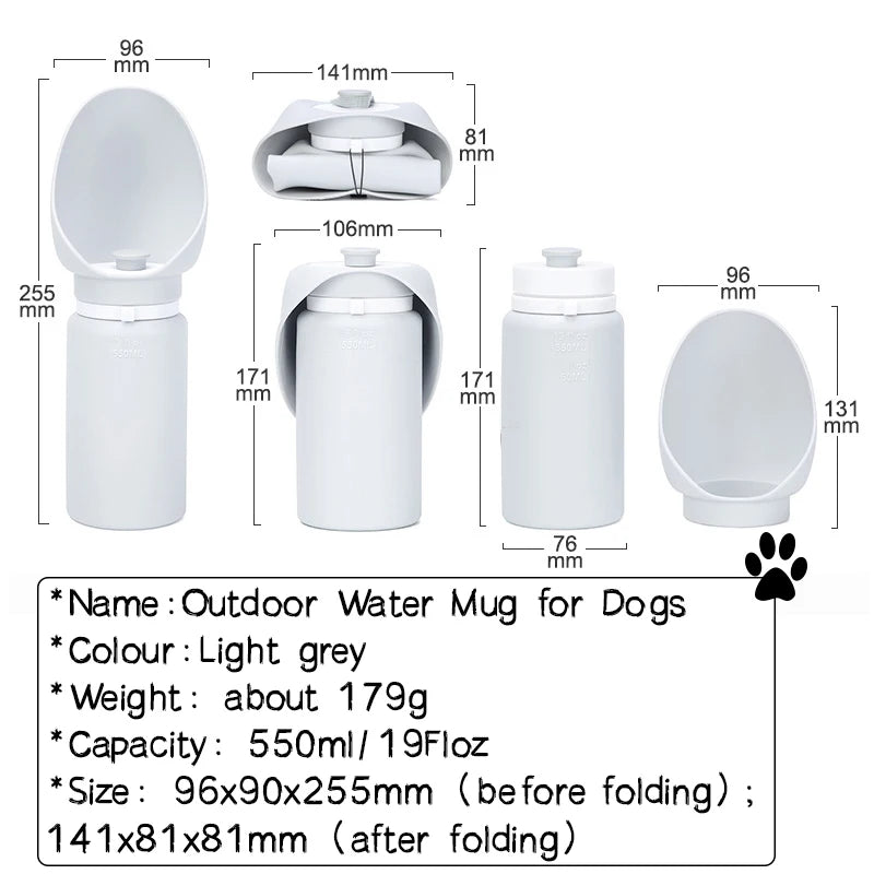 🐾 Foldable Pet Water Bottle Portable Feeder for Dogs & Cats