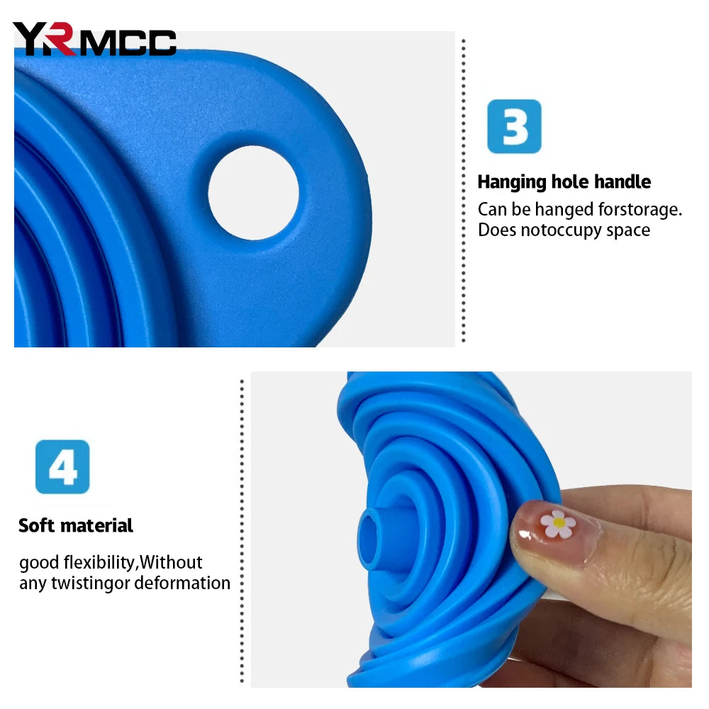 2 Silicone Collapsible Funnels: Tools for Oil Changes in Cars and Motorcycles
