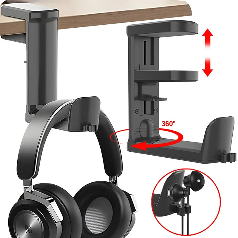 Soporte Premium para Auriculares 360° con Clip