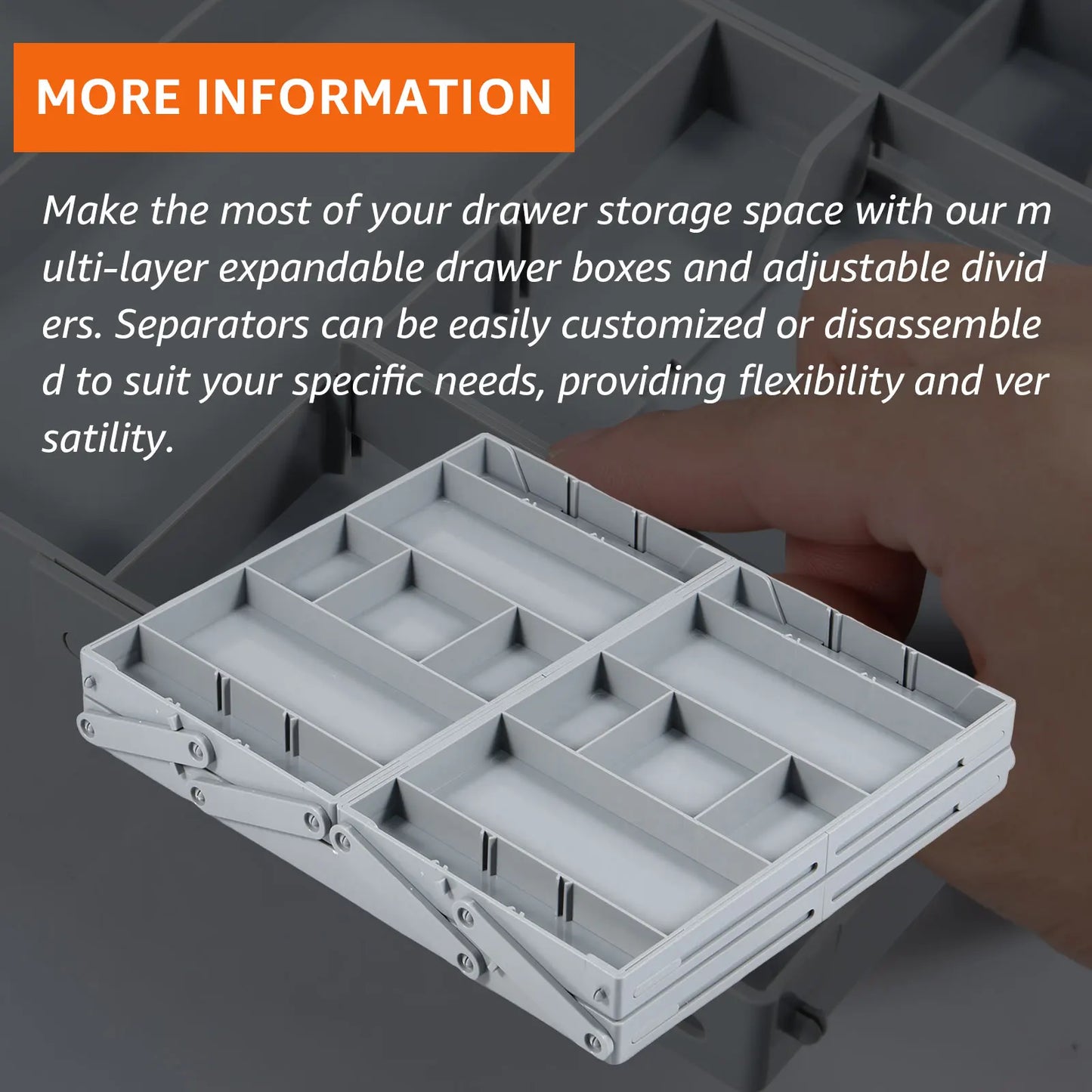 2/3 Tier Jewelry Organizer  Collapsible and Extendable Storage Tray