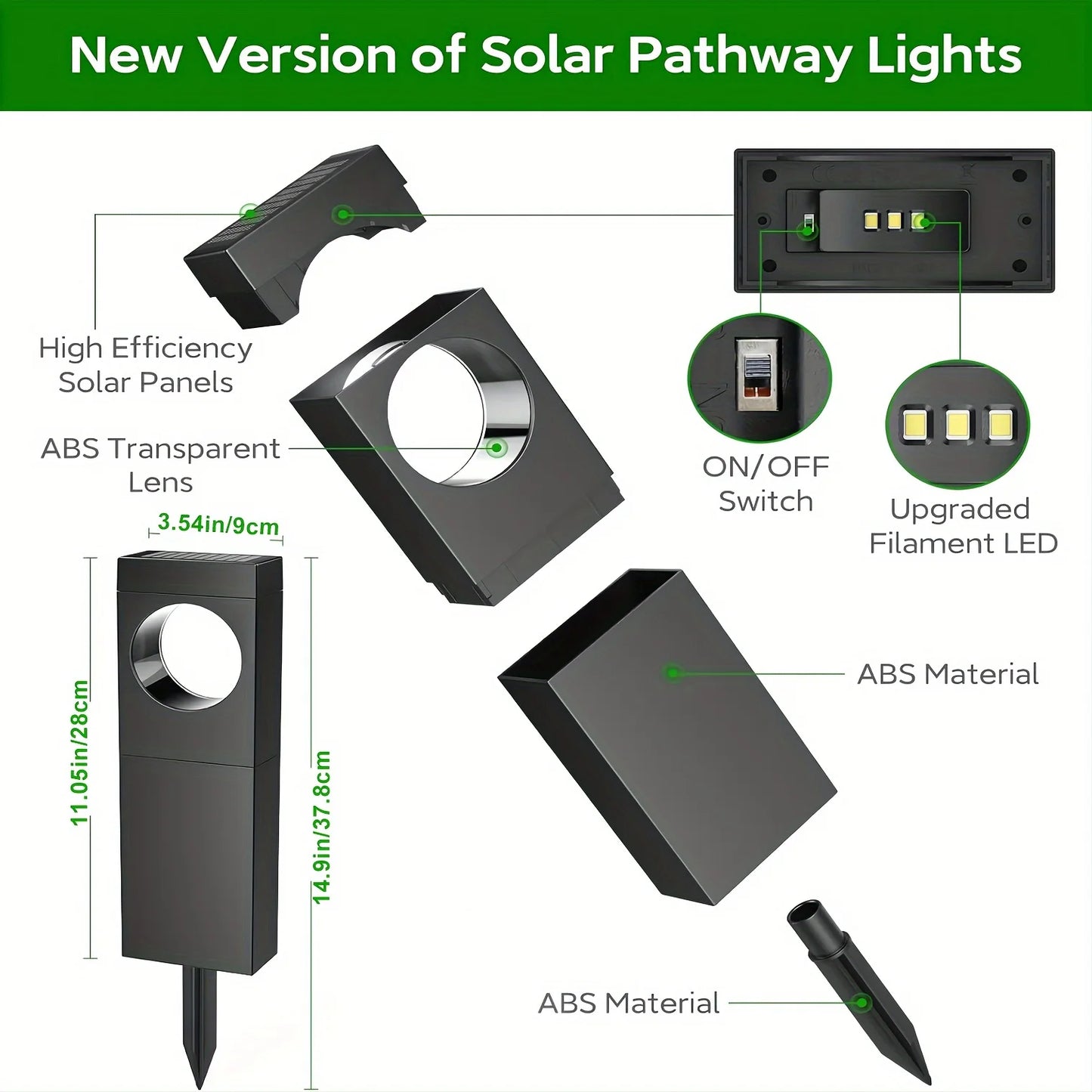 ✨ Solar LED Garden Lights – Outdoor Patio & Pathway Décor, 12H Auto On/Off