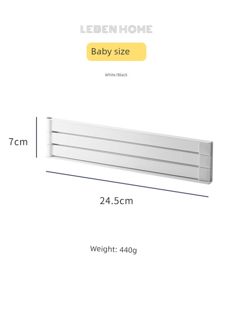 Liben Multi-Bar Towel Rack in baby size with 4 rotating bars, 24.5cm wide and 7cm tall, ideal for compact modern home spaces.